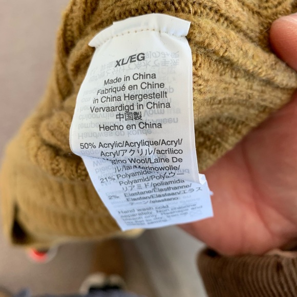 Madewell Sweater Women’s Size XL‎ Mustard Yellow Soft Merino Wool Blend - Picture 6 of 8